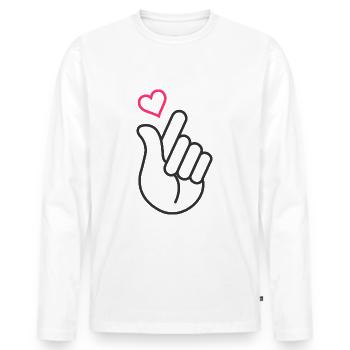 K-Pop - Men's Premium Organic Long Sleeve Shirt - white - Front - Nico (187cm)