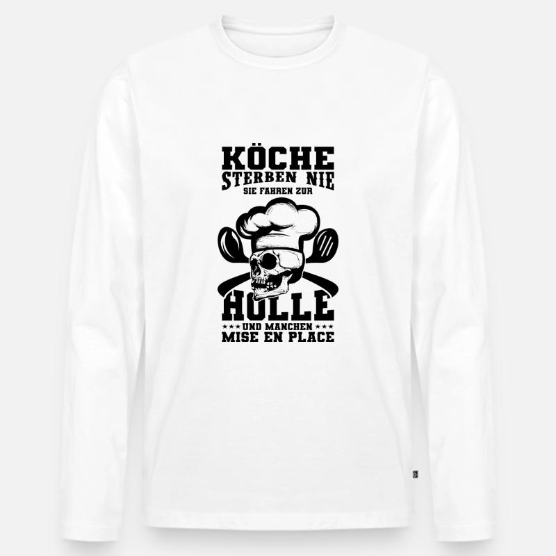 Koch - Männer Premium Bio Langarmshirt - Weiß