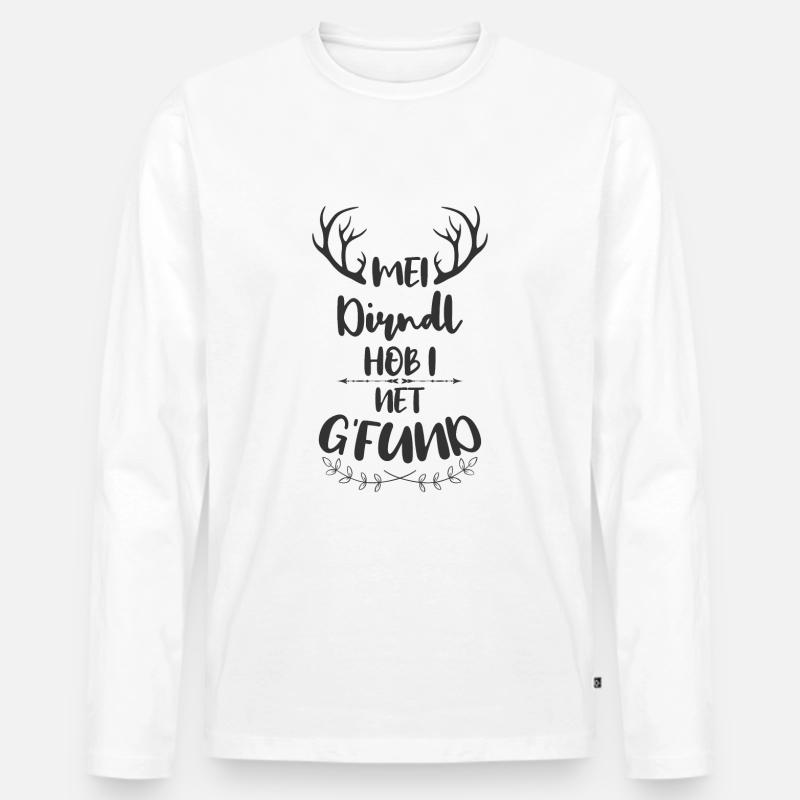Dirndl Ersatz - Männer Premium Bio Langarmshirt - Weiß