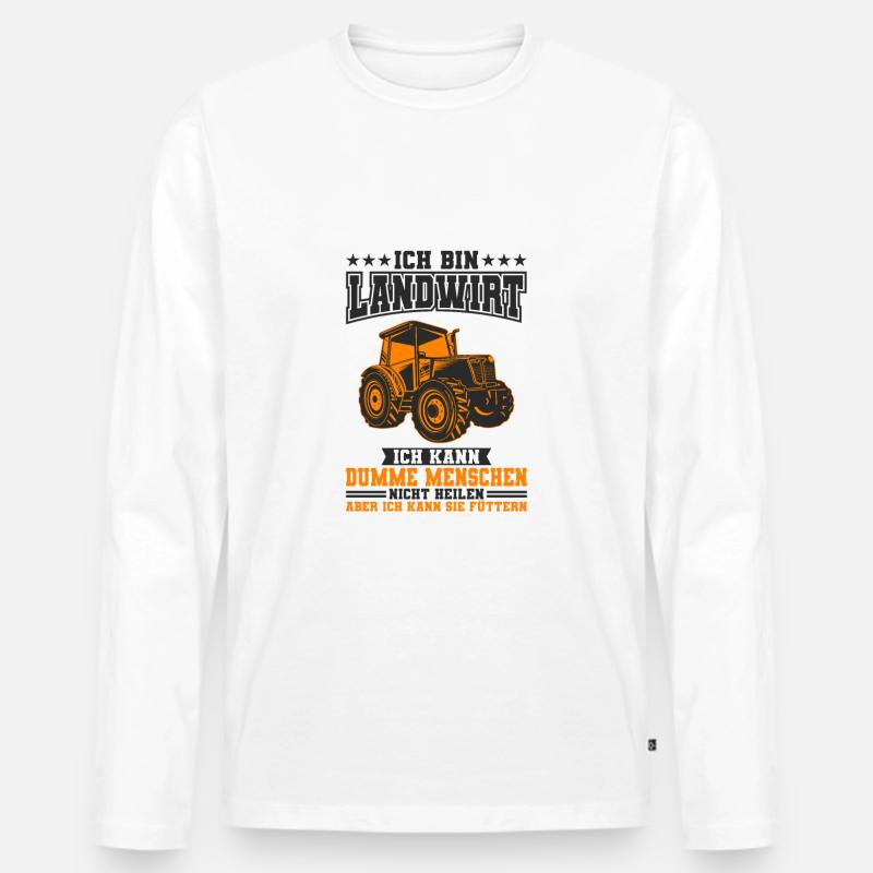 Landwirt - Männer Premium Bio Langarmshirt - Weiß