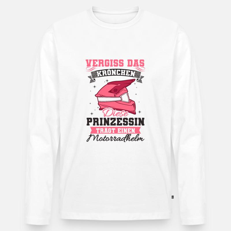 Motorradfahrerin - Männer Premium Bio Langarmshirt - Weiß