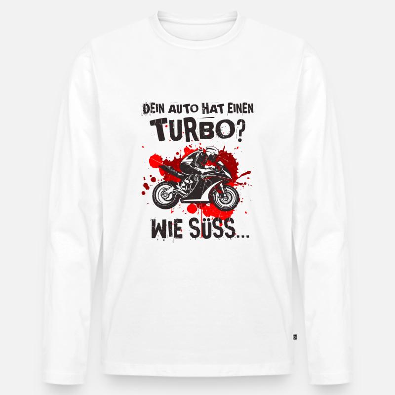 Motorrad - Männer Premium Bio Langarmshirt - Weiß