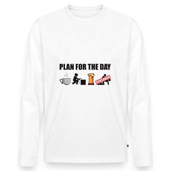 soudeur - T-shirt manches longues Premium bio Homme - blanc - Devant - Nico (187cm)
