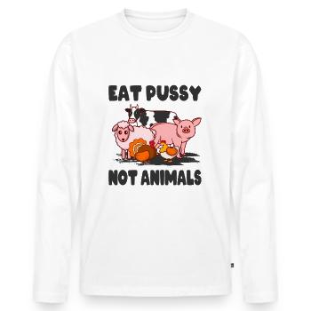 Vegan animal rights activists - Men's Premium Organic Long Sleeve Shirt - white - Front - Nico (187cm)