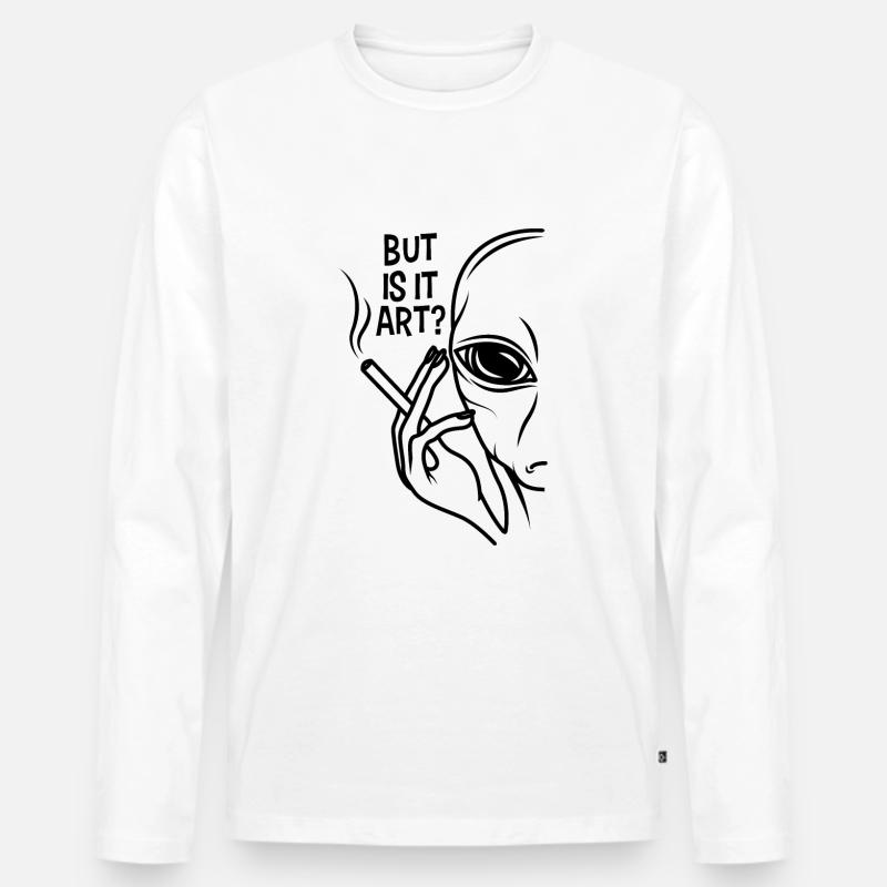 Alien - Männer Premium Bio Langarmshirt - Weiß