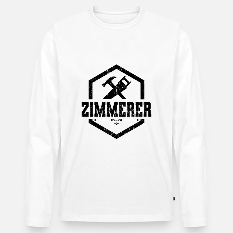 Zimmerer - Männer Premium Bio Langarmshirt - Weiß