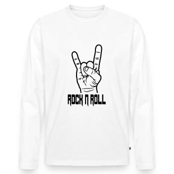 Rock N Roll - T-shirt manches longues Premium bio Homme - blanc - Devant - Nico (187cm)