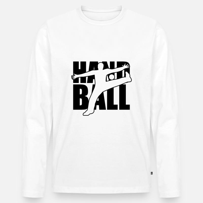 Handball Torwart - Männer Premium Bio Langarmshirt - Weiß