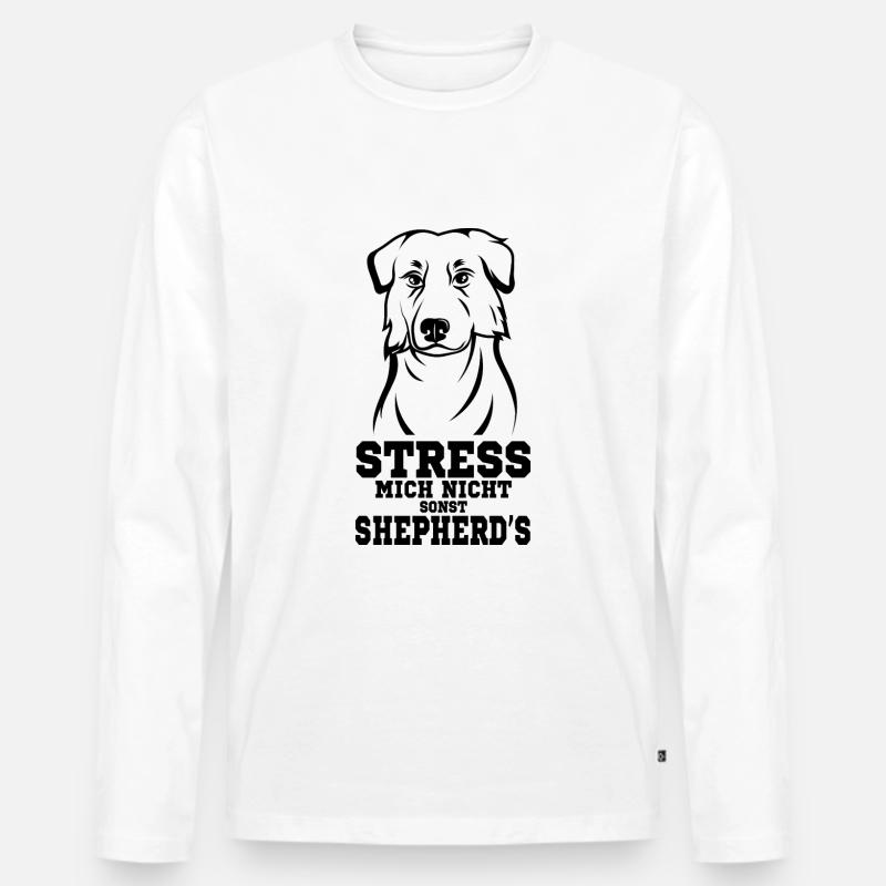 Australian Shepherd - Männer Premium Bio Langarmshirt - Weiß
