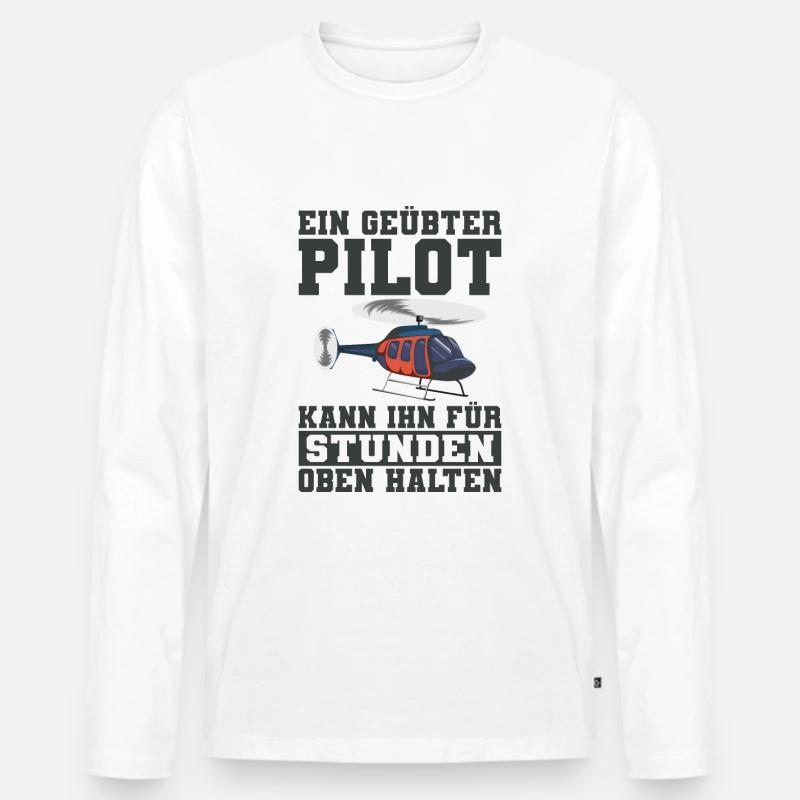 Helikopter - Männer Premium Bio Langarmshirt - Weiß