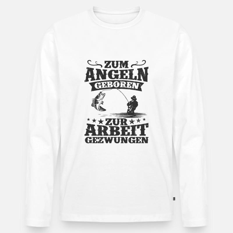 Angler - Männer Premium Bio Langarmshirt - Weiß