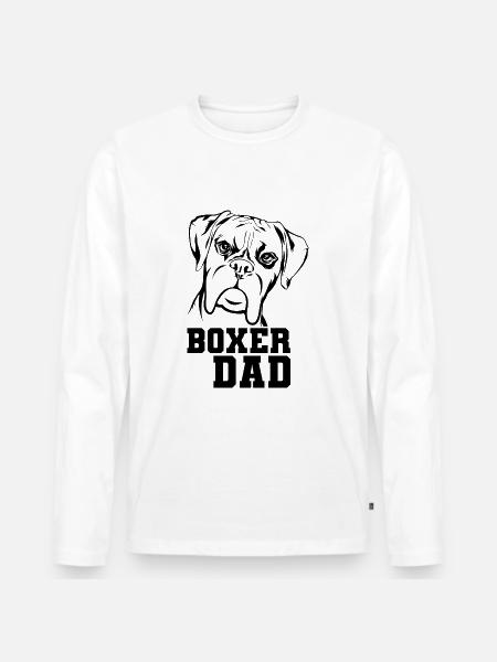 Boxer dad dog - Men's Premium Organic Long Sleeve Shirt - white