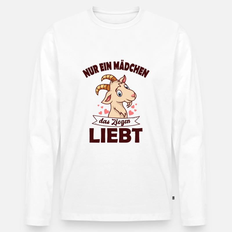 Ziegen Mädchen - Männer Premium Bio Langarmshirt - Weiß