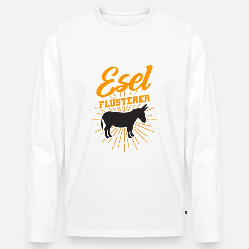 Esel - Männer Premium Bio Langarmshirt - Weiß