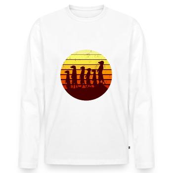 suricates - T-shirt manches longues Premium bio Homme - blanc - Devant - Nico (187cm)