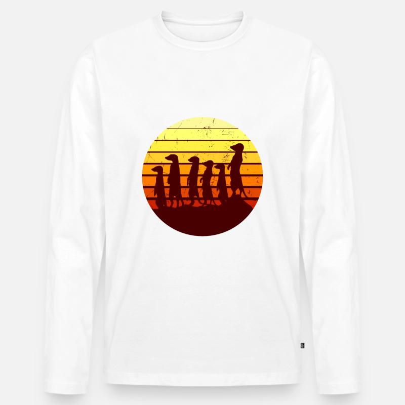 Erdmännchen - Männer Premium Bio Langarmshirt - Weiß
