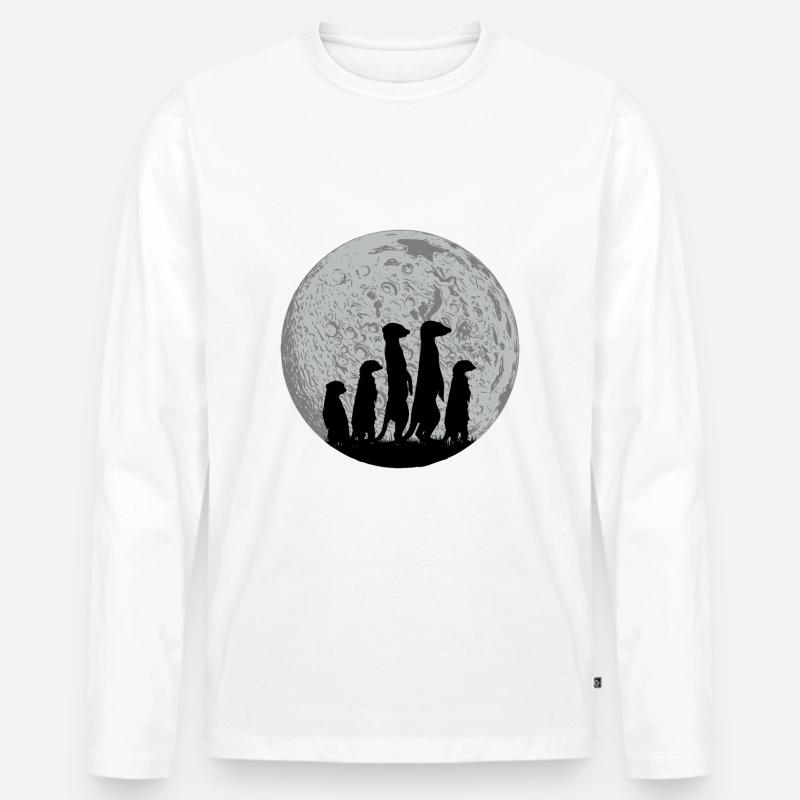 Erdmännchen - Männer Premium Bio Langarmshirt - Weiß