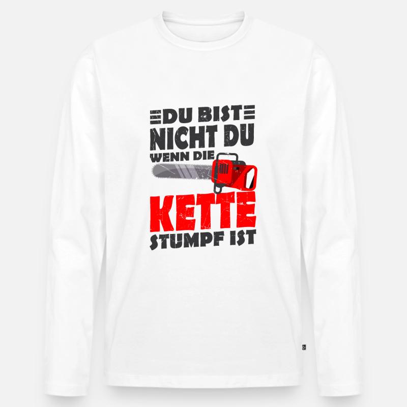 Holzfäller - Männer Premium Bio Langarmshirt - Weiß