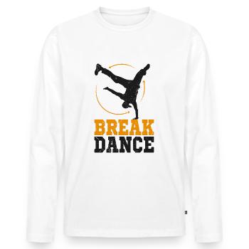 break dancing - Men's Premium Organic Long Sleeve Shirt - white - Front - Nico (187cm)