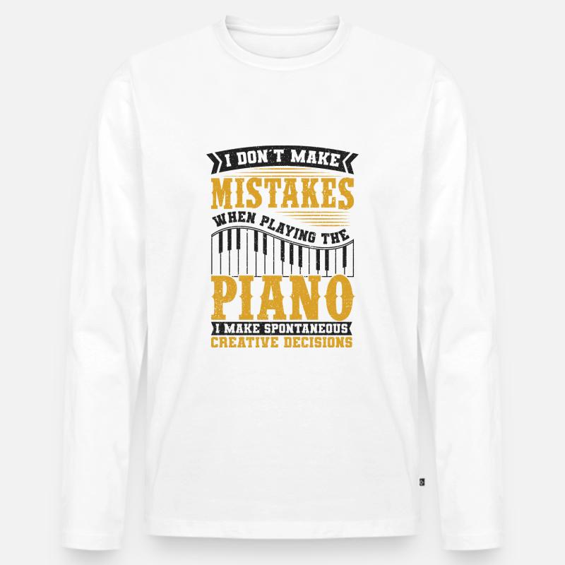 Klavier - Männer Premium Bio Langarmshirt - Weiß