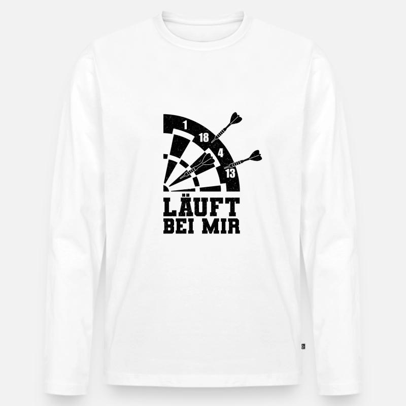 Dart - Männer Premium Bio Langarmshirt - Weiß