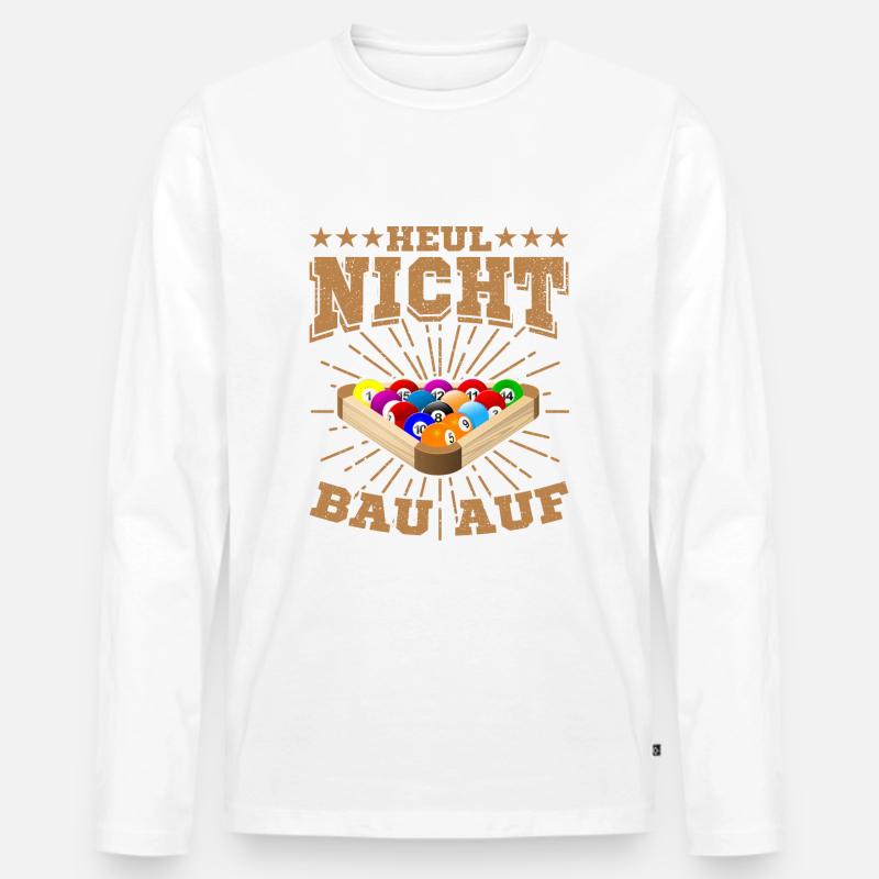 Billard - Männer Premium Bio Langarmshirt - Weiß