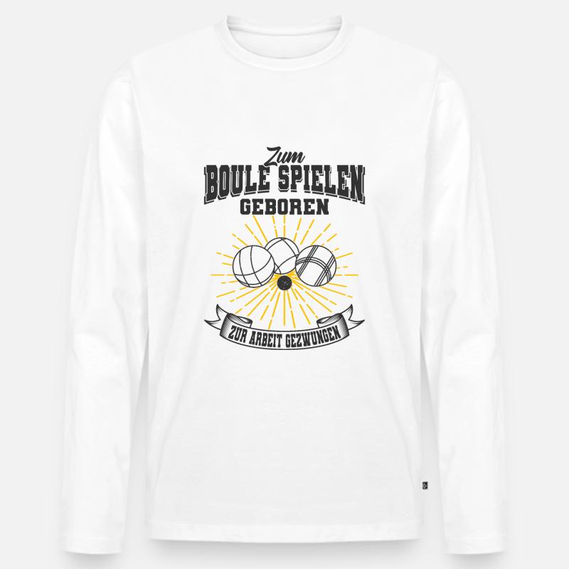 Boule - Männer Premium Bio Langarmshirt - Weiß