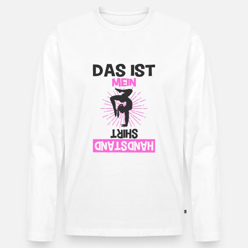 Handstand - Männer Premium Bio Langarmshirt - Weiß
