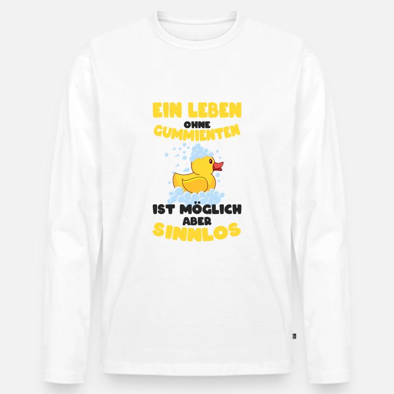 Gummiente - Männer Premium Bio Langarmshirt - Weiß