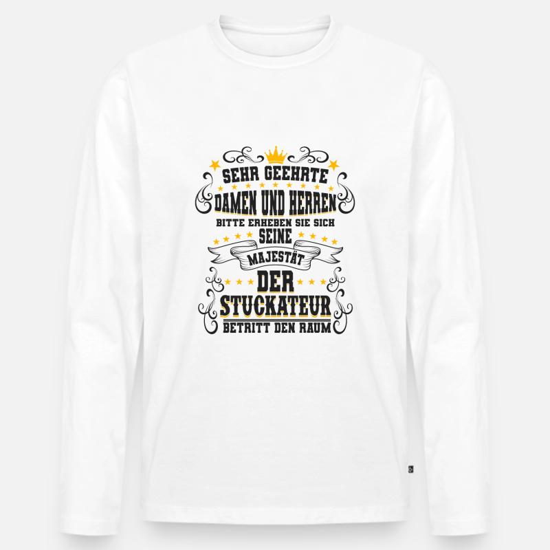 Stuckateur Berufe Verputzer Kollegen Geschenk - Männer Premium Bio Langarmshirt - Weiß