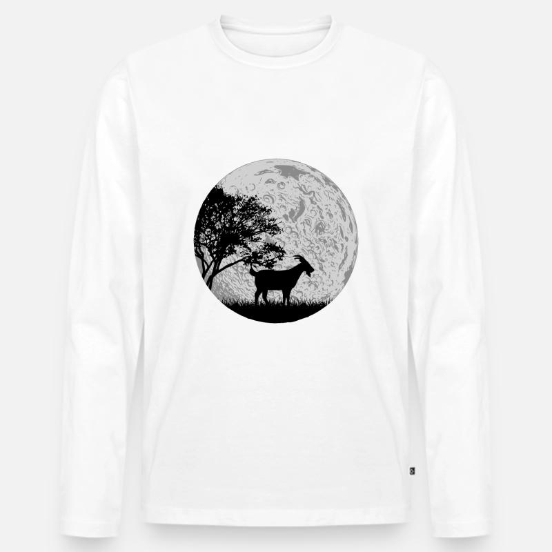 Ziege - Männer Premium Bio Langarmshirt - Weiß