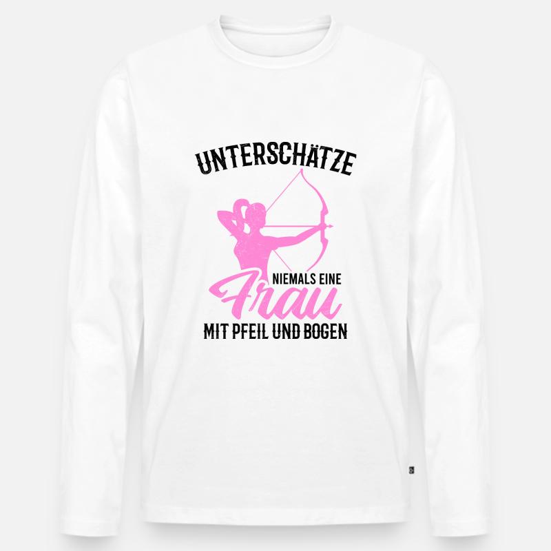 Bogenschießen - Männer Premium Bio Langarmshirt - Weiß