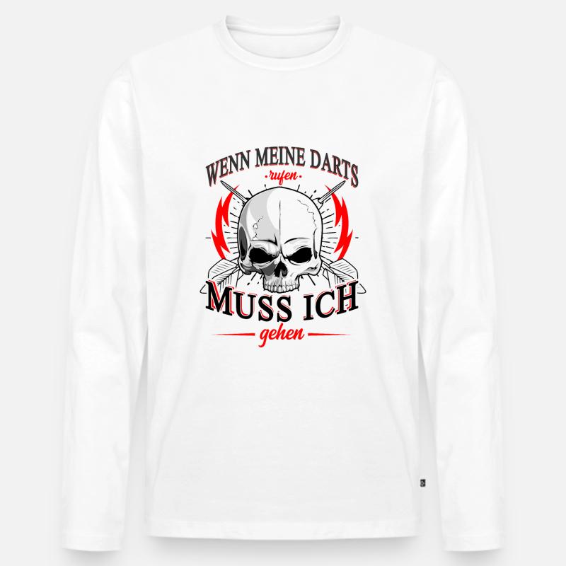 Darts - Männer Premium Bio Langarmshirt - Weiß