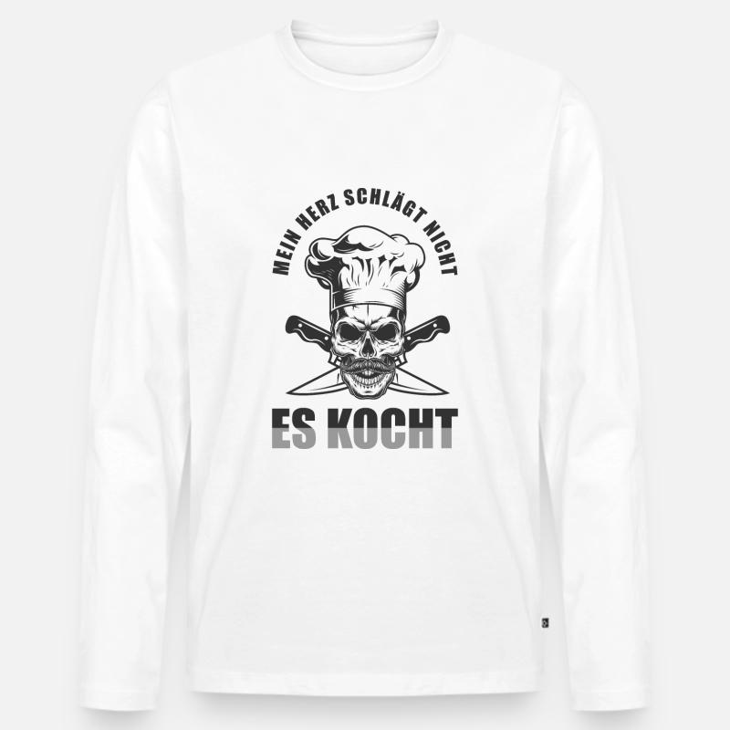 Koch - Männer Premium Bio Langarmshirt - Weiß