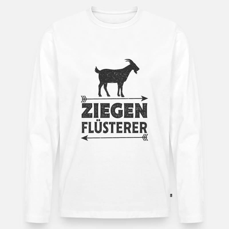 Ziegen Flüsterer - Männer Premium Bio Langarmshirt - Weiß