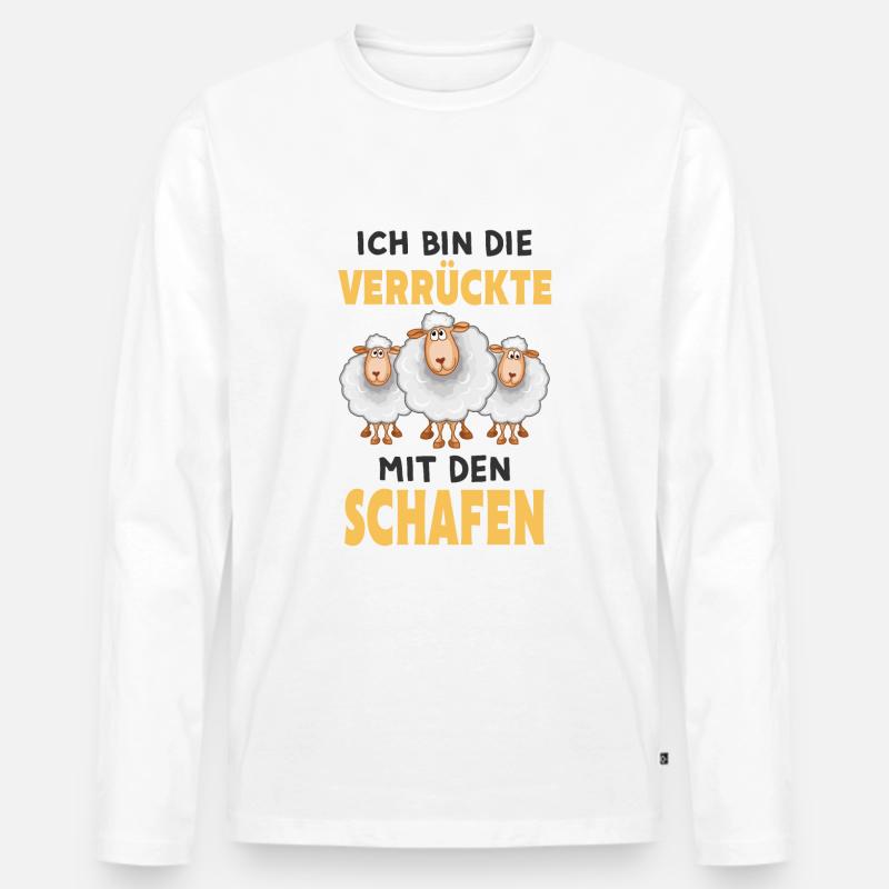 Schaf - Männer Premium Bio Langarmshirt - Weiß