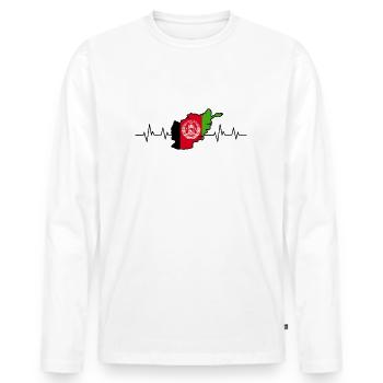 Battements de cœur en Afghanistan - T-shirt manches longues Premium bio Homme - blanc - Devant - Nico (187cm)