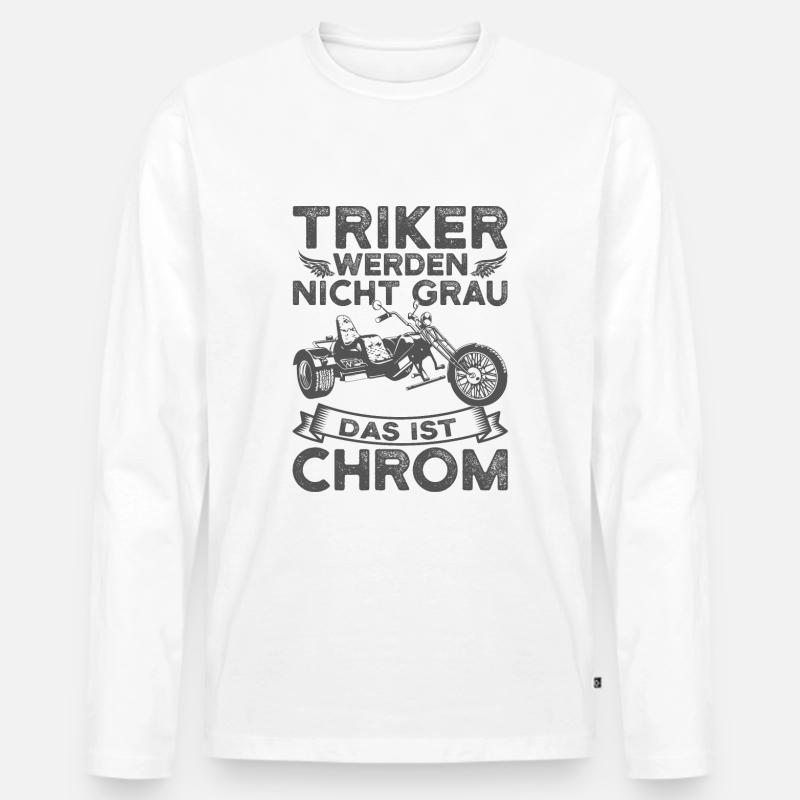 Trike - Männer Premium Bio Langarmshirt - Weiß