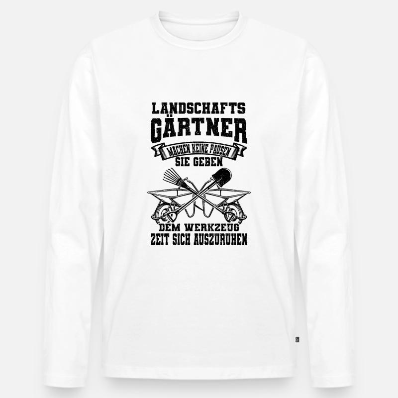 Landschaftsgärtner - Männer Premium Bio Langarmshirt - Weiß
