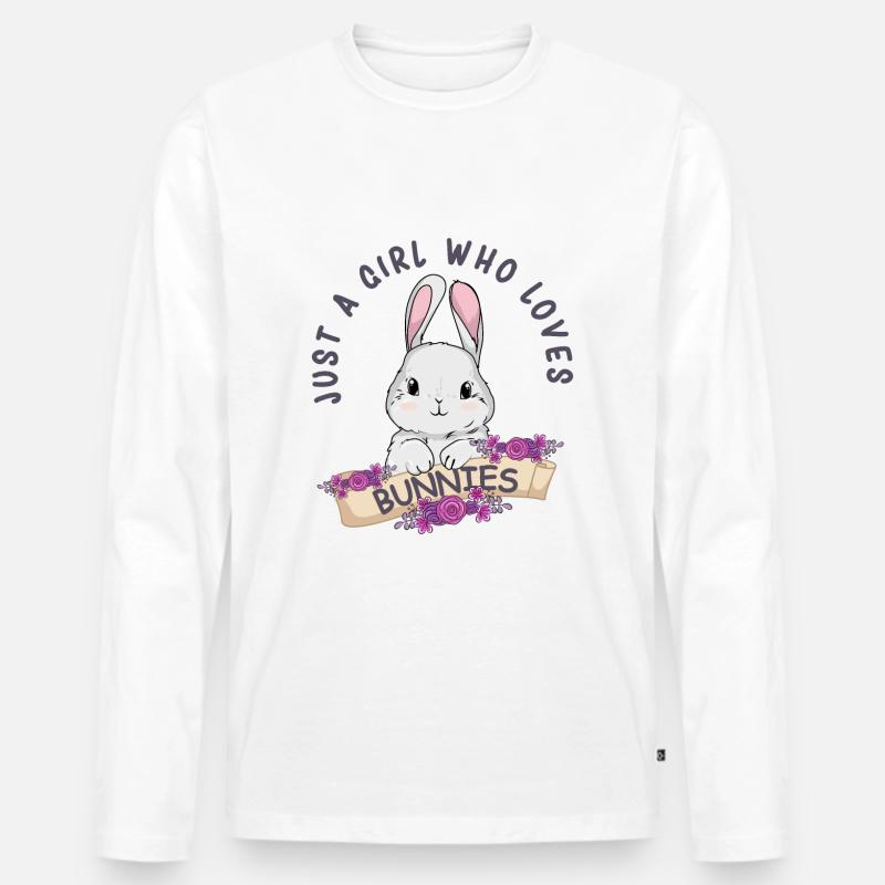 Hase - Männer Premium Bio Langarmshirt - Weiß