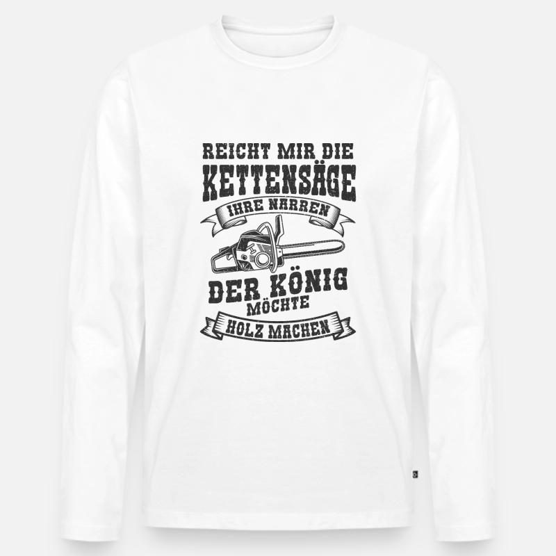 Holzfäller - Männer Premium Bio Langarmshirt - Weiß