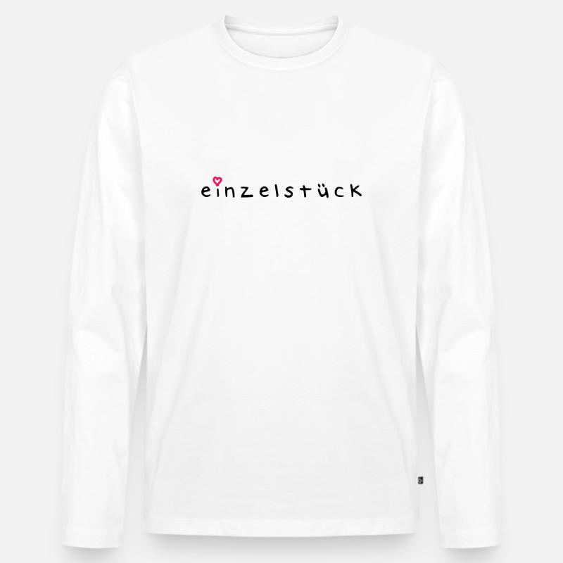 Einzelstück Geschenk - Männer Premium Bio Langarmshirt - Weiß