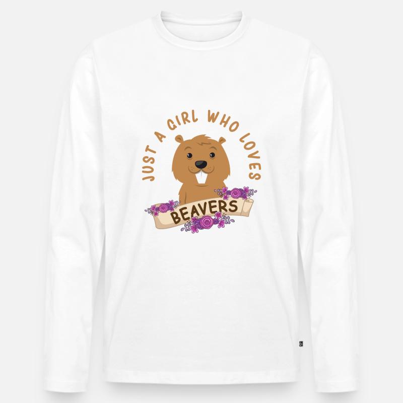 Biber - Männer Premium Bio Langarmshirt - Weiß