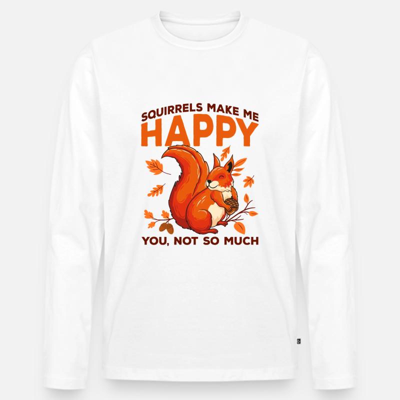 Eichhörnchen - Männer Premium Bio Langarmshirt - Weiß