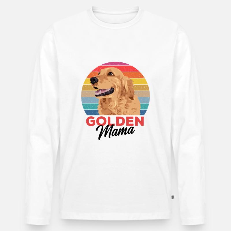 Golden Retriever - Männer Premium Bio Langarmshirt - Weiß
