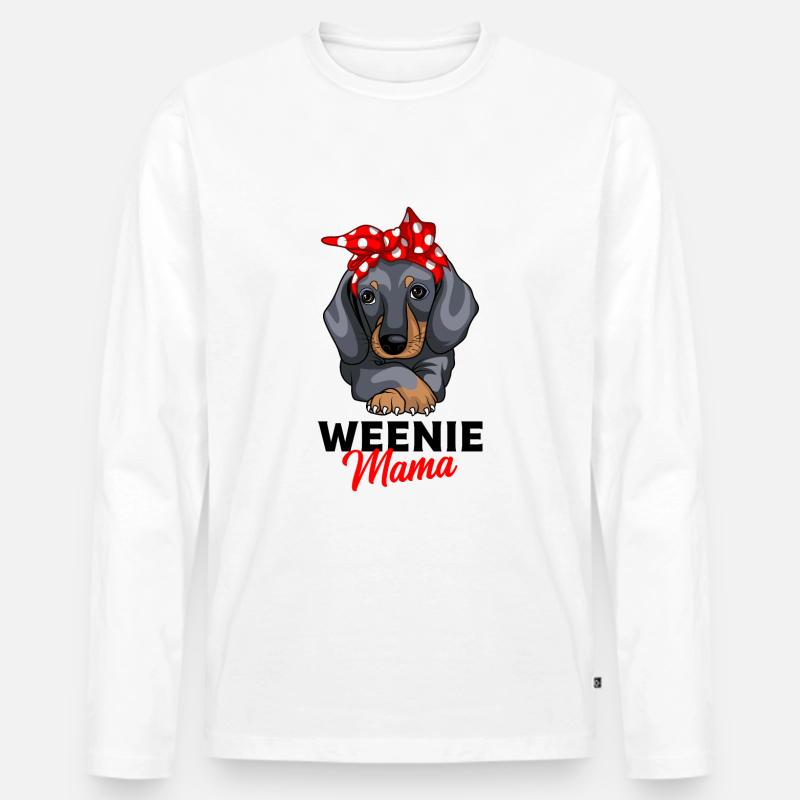 Dackel - Männer Premium Bio Langarmshirt - Weiß