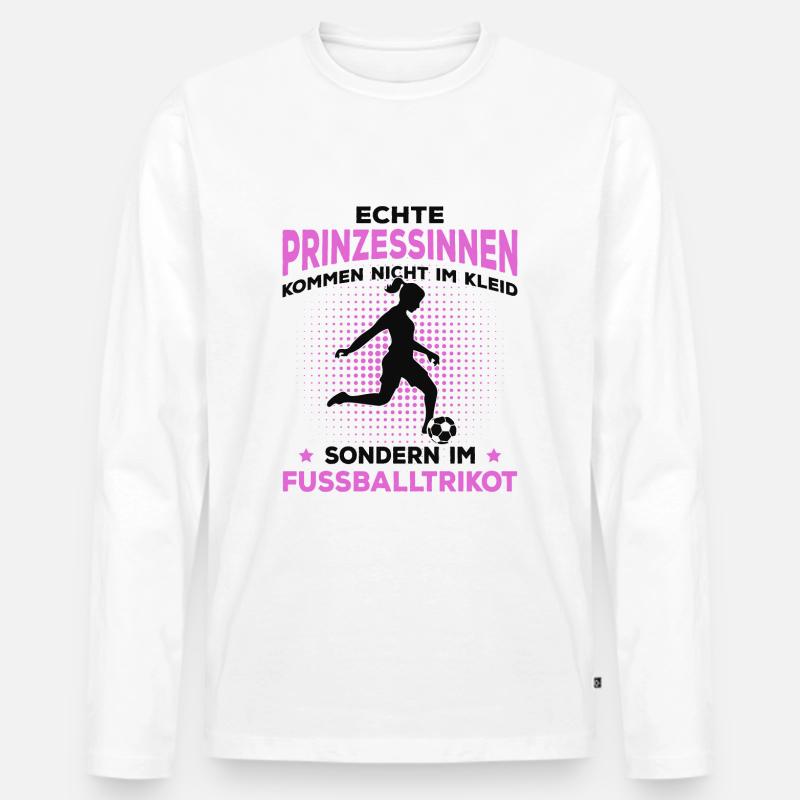 Fußball Mädchen - Männer Premium Bio Langarmshirt - Weiß