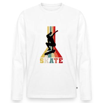 Skater girl - Men's Premium Organic Long Sleeve Shirt - white - Front - Nico (187cm)