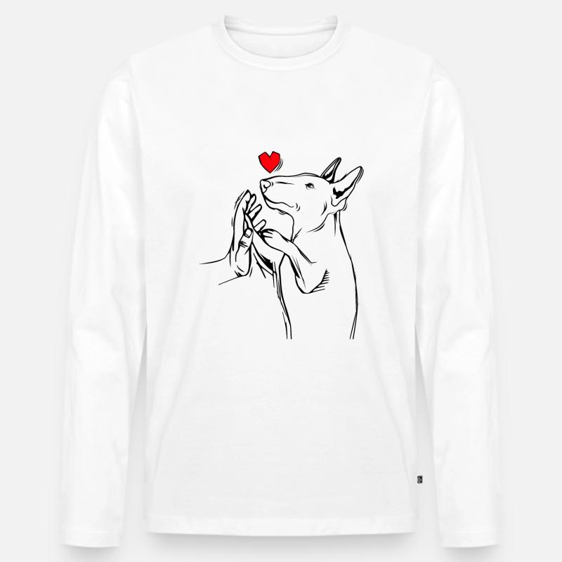 Bullterrier - Männer Premium Bio Langarmshirt - Weiß