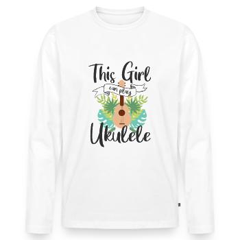Ukulele Mädchen - Männer Premium Bio Langarmshirt - Weiß - Vorne - Nico (187cm)